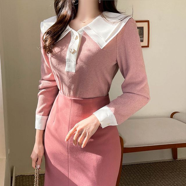 MyFiona SailorCollar Knit Top YesStyle