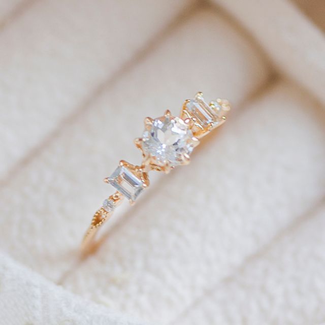 DECADES-Rhinestone Sterling Silver Ring