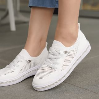 CLICK-Rhinestone Mesh Sneakers