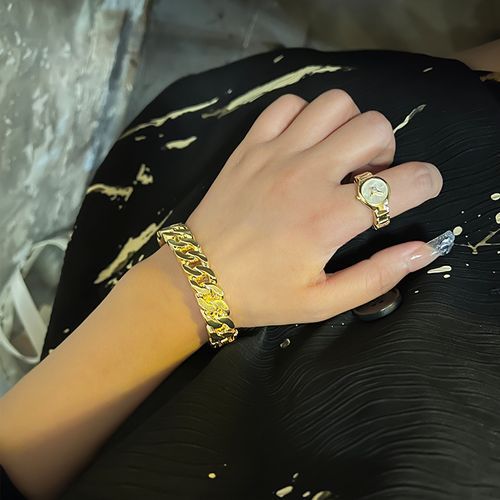 Wholesale Pure gold Color 4MM Flower Heart Bracelet 19CM for Women Girls  Fashion 24k Gold Filled Ladies Wedding Jewelry - AliExpress