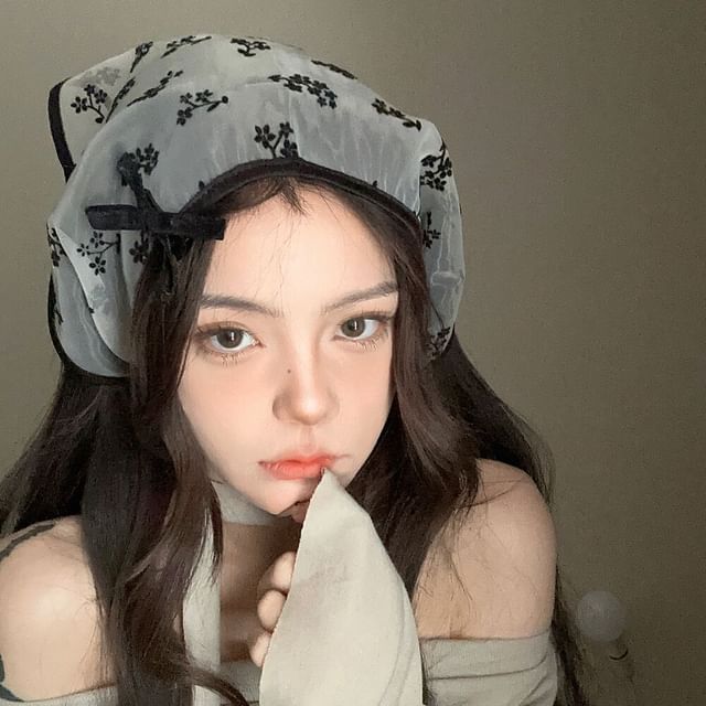 HATHOT-Contrast Trim Lace Headkerchief