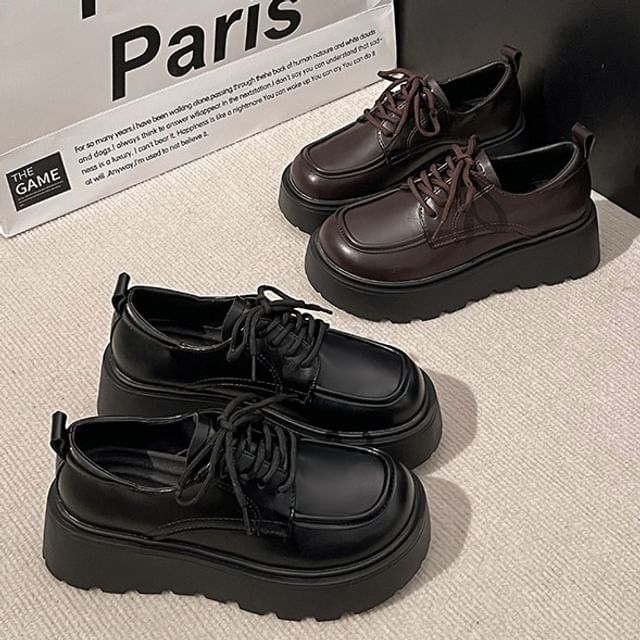 Nikao-Platform Lace Up Shoes