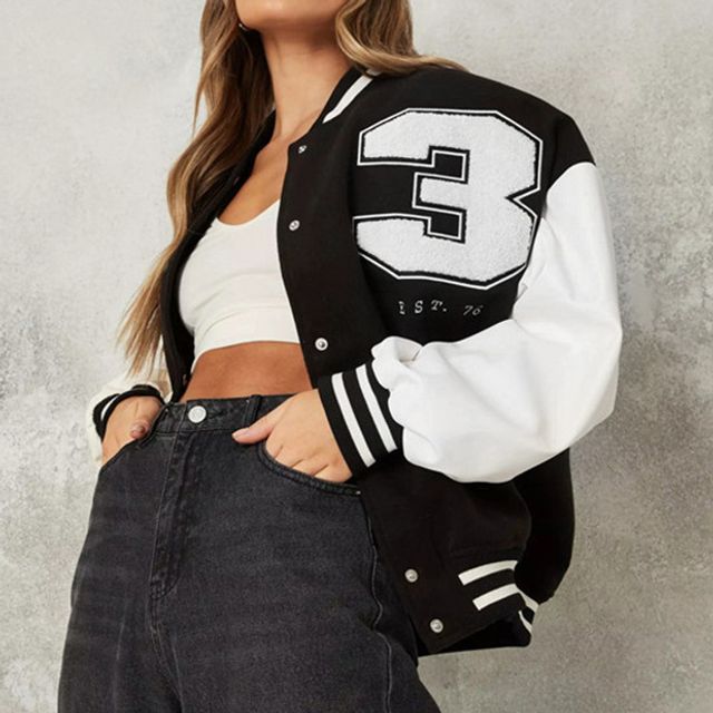 Caarnil - Two-Tone Baseball Jacket | YesStyle