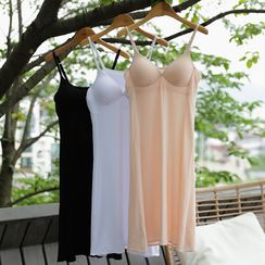 Lemite - Inset Bra-Top Babydoll Dress Lemite - Inset Bra-Top Babydoll Dress