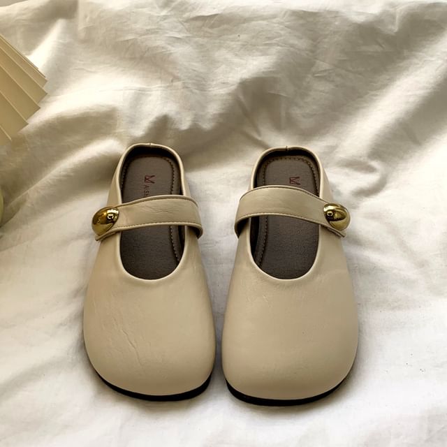 Queen Zoo-Round Toe Plain Mary Jane Mules