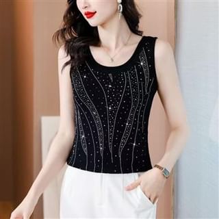 Everose-Rhinestone Tank Top