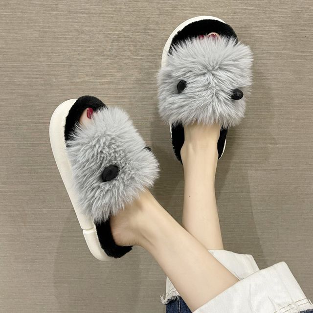 GRUNE - Cat Ear Fluffy Slippers | YesStyle