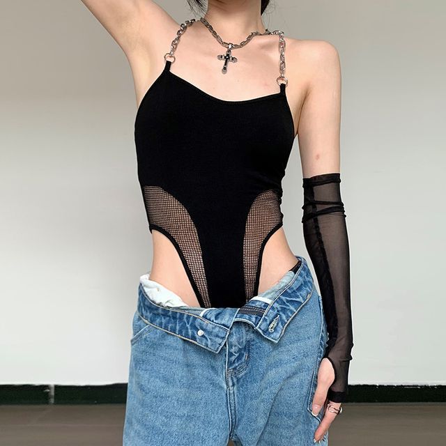 mesh arm bodysuit