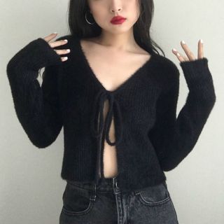 open cropped cardigan