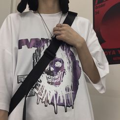YANS STUDIO - 情侣款中袖骷髅骨印花T裇 YANS STUDIO - 情侣款中袖骷髅骨印花T裇