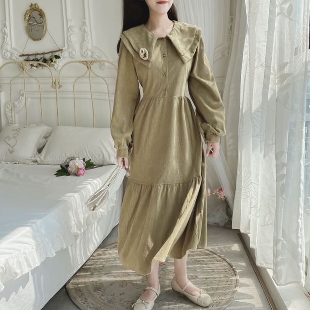 chinese dress ladies Women Lovely Corduroy A Line Dresses Q9916– FantasyLinen main image 0