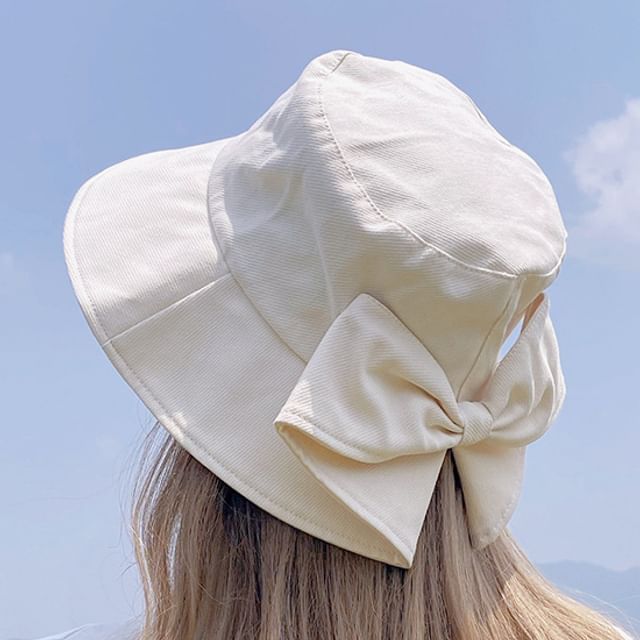 Anavanda-Bow Plain Bucket Hat