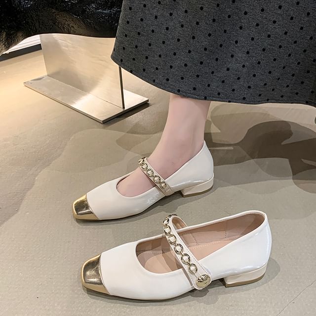 Nikao-Square Cap Toe Mary Jane Pumps