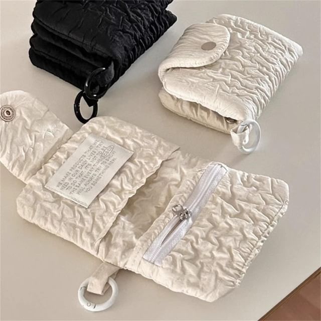 Olsin-Shirred Linen Coin Purse