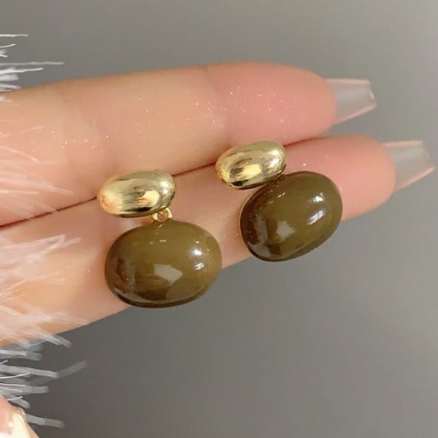 Chimerro-Bean Glaze Alloy Drop Earring