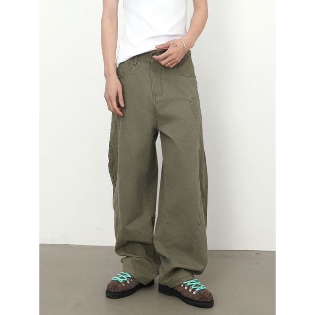 pinkdropper-Wide-Leg Cargo Pants
