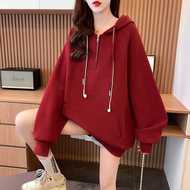 Jewie Plain Oversized Hoodie YesStyle