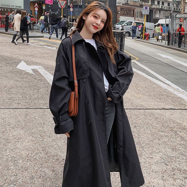 OTTI Double-Breasted Trench Coat YesStyle