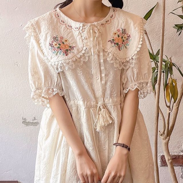 green emerald velvet dress EMBROIDERED COTTON GAUZE SMOCKED DRESS: OFF WHITE / ILD5490 – Sugar Sugar  Hawaii