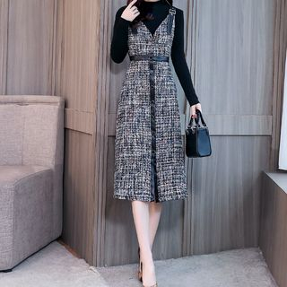 tweed jumper dress