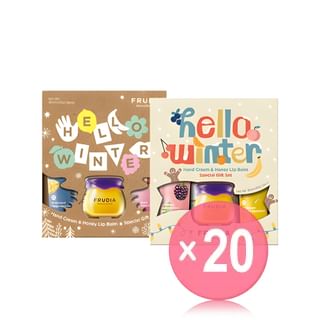 FRUDIA - Hello Winter Honey Lip Balm & Hand Cream Special Gift Set - 2 Types (x20) (Bulk Box)