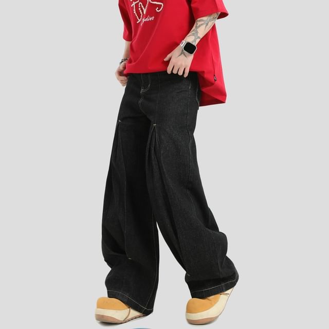 Banash-High Waist Wide Leg Jeans