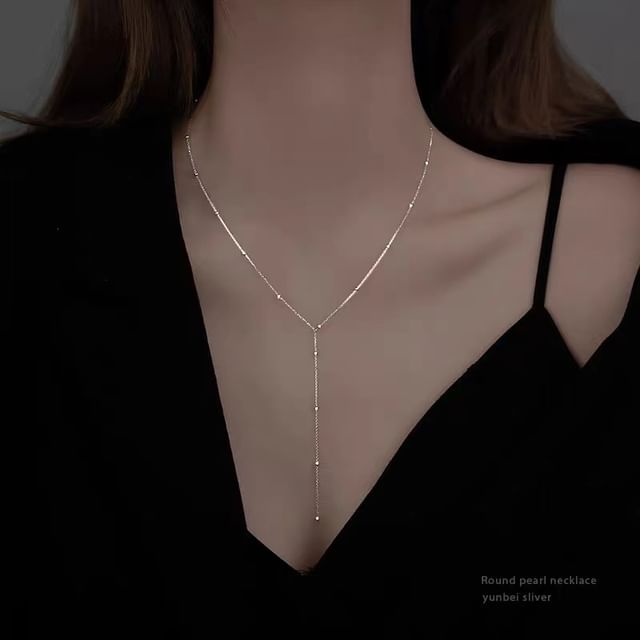 Toinianimos-Sterling Silver Lariat Necklace