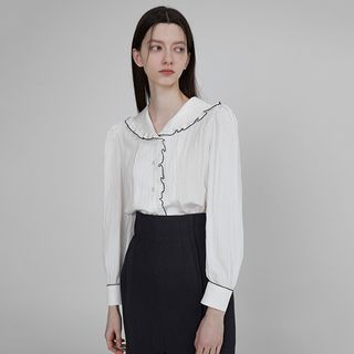 NAIN - Sailor-Collar Frilly Blouse | YesStyle