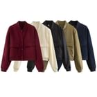 Overing - Stand Collar Button-Up Plain Jacket | YesStyle