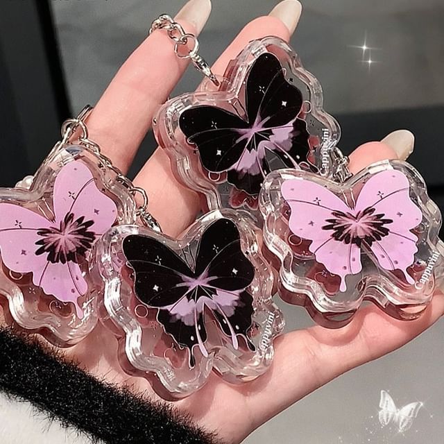 ドウセイカレシ　ButterflyLip Butterfly Gloss セット Cappuvini - Lucky Butterfly Keychain Lip Gloss - 4 Colors | YesStyle