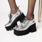 JY Shoes - Platform Block Heel Lace Up Oxfords
