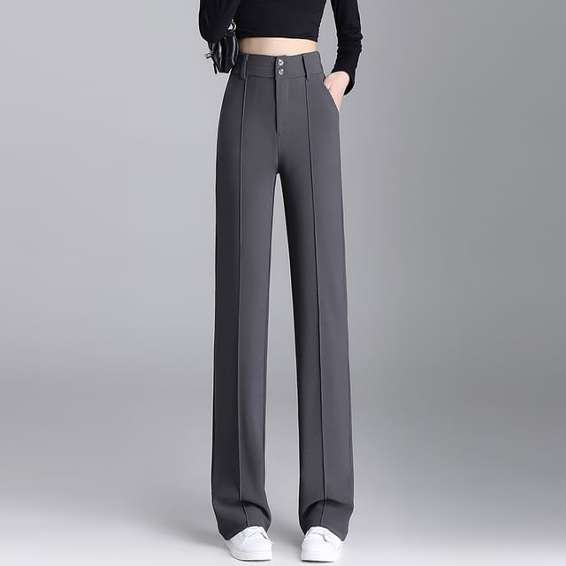 Dragan Pulse-High Waist Straight Leg Suit Pants