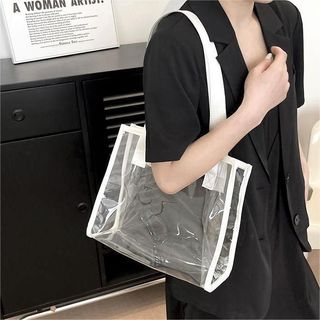 Fashion PVC Jelly Handbags Large Capacity Beach Shoulder Bags