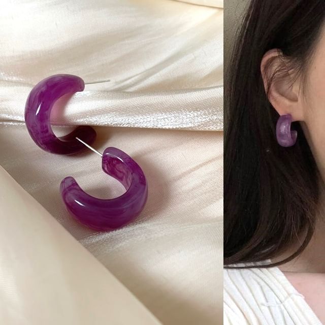 Gemsha-Acrylic Hoop Earrings