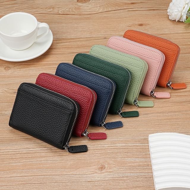 tablarosa-Faux Leather Zip Coin Purse