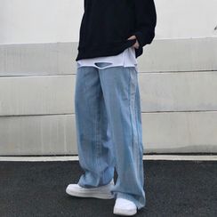 Banash - Color Panel Wide-Leg Jeans Banash - Color Panel Wide-Leg Jeans