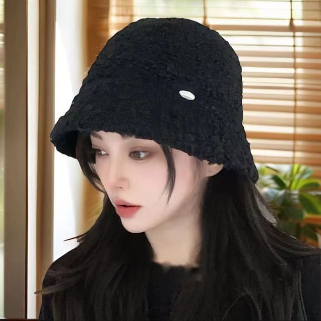 Hatrix-Plain Textured Bucket Hat