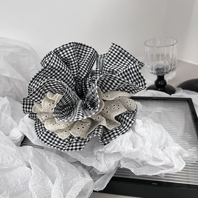 Sesori-Plaid Scrunchie