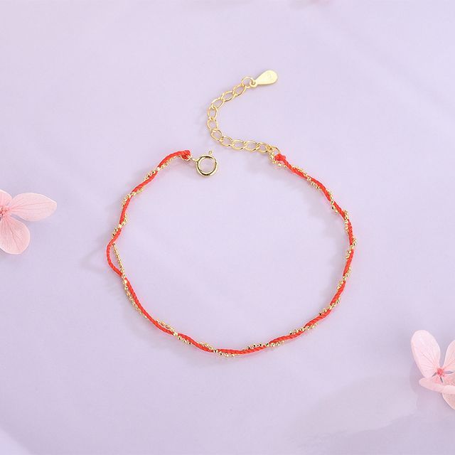 pexrl jewelry-925 Sterling Silver Red String Bracelet