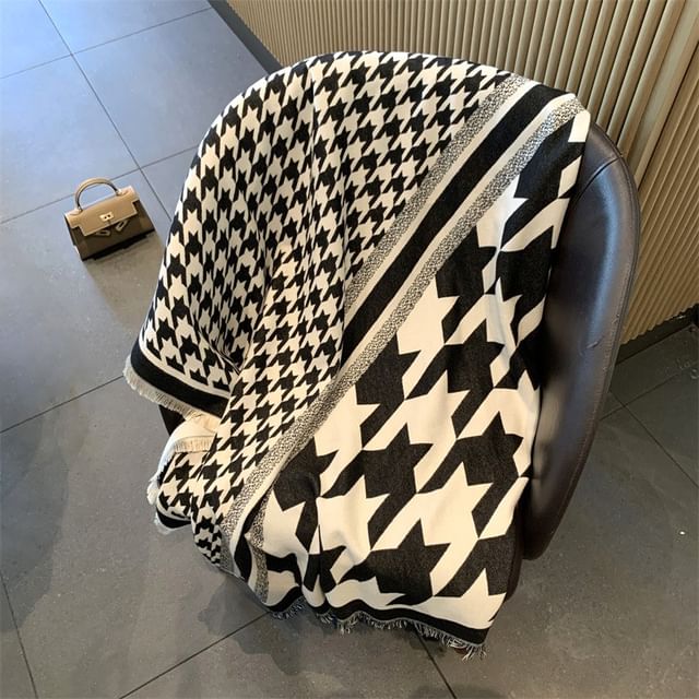 Frior-Houndstooth Square Scarf