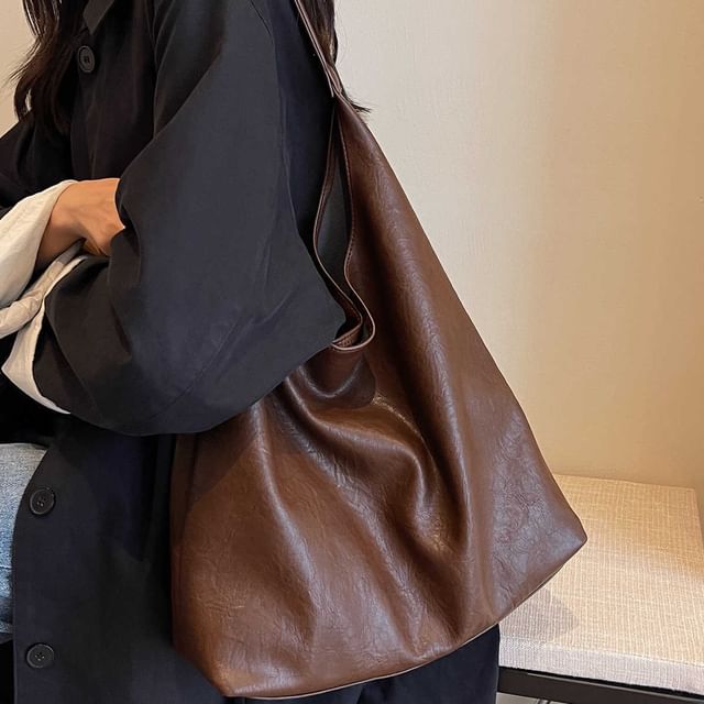 Indenis-Faux Leather Tote Bag
