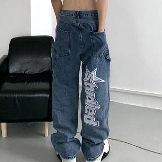 GRAYCIOUS - Lettering Embroidered Baggy Jeans | YesStyle