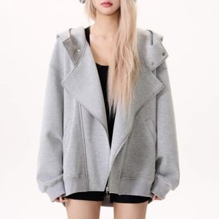 Dreamkura-Plain Zip-Up Hoodie