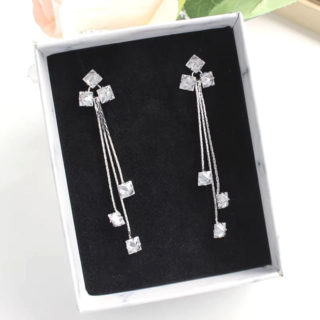 Joodii-Rhinestone Alloy Dangle Earring