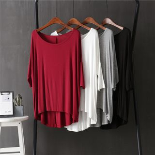 Faiar-Plain 34-Sleeve T-Shirt