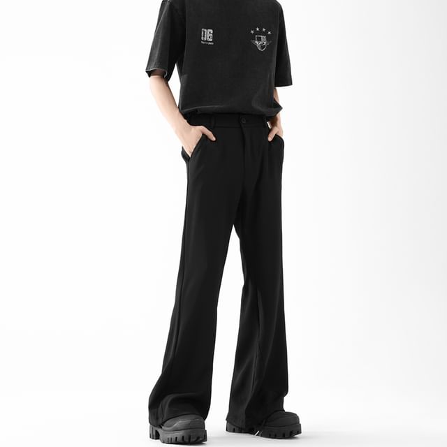 Ffodia-High Waist Plain Wide Leg Pants