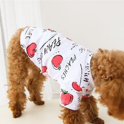 Mily Pets - 桃印花寵物連衣裙 Mily Pets - 桃印花寵物連衣裙