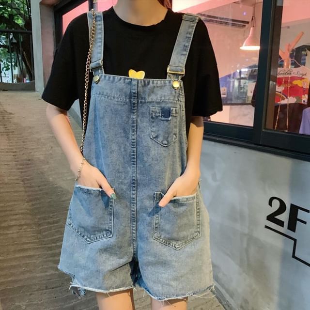 Sisyphi-Wide Leg Denim Jumper Shorts