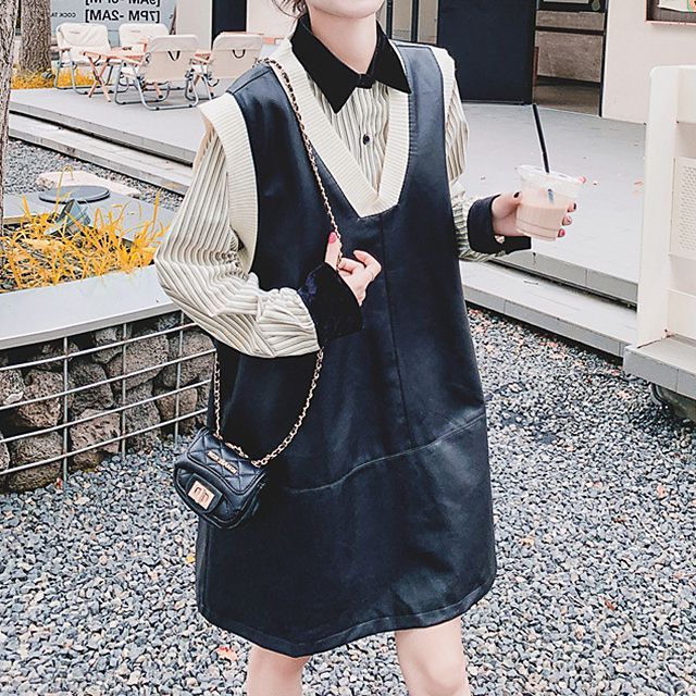 Street Striped Contrast Cardigan Collar Tops