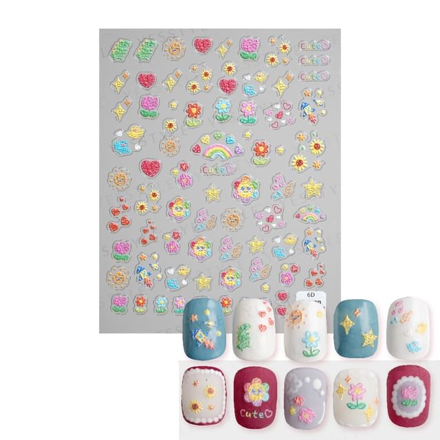 MEKO-Embossed Nail Stickers B